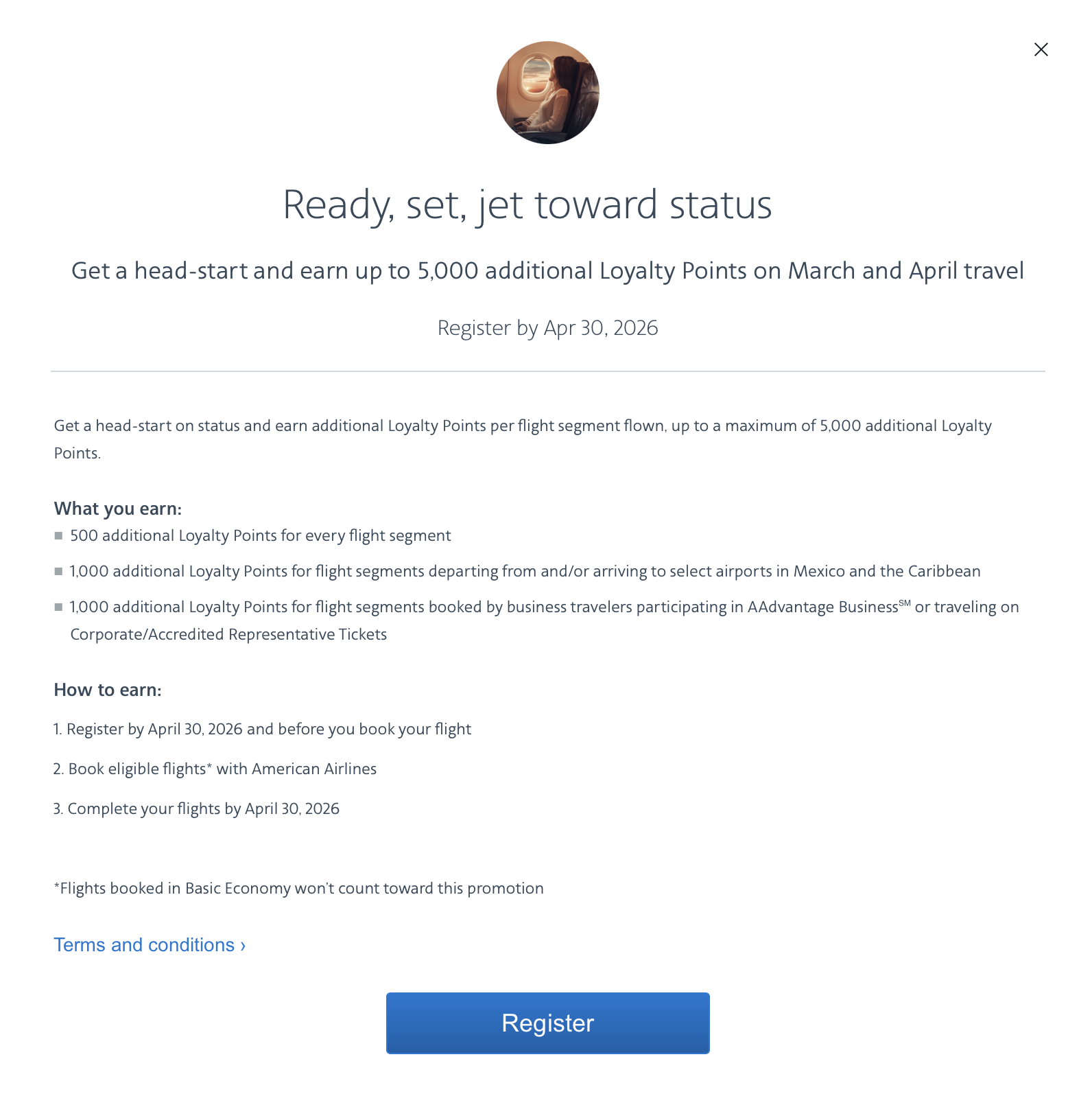Screenshot of bonus Loyalty Point offer