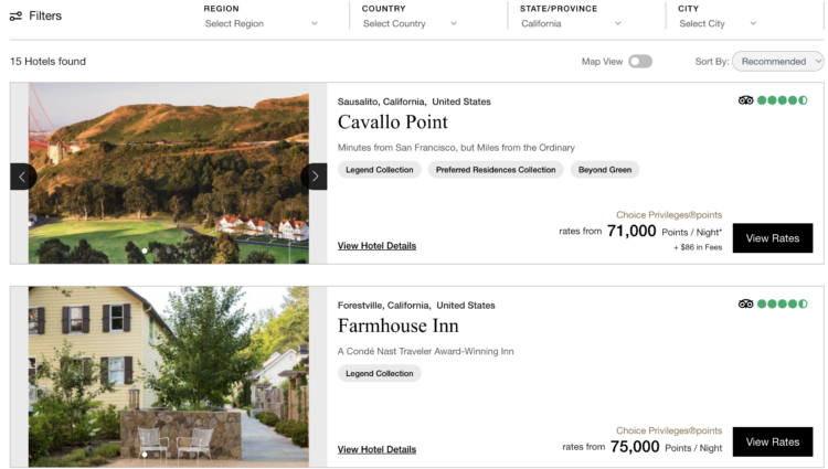 Preferred Hotels location search