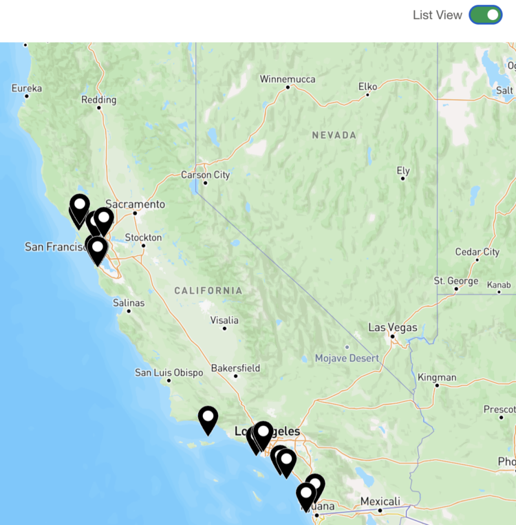 Preferred Hotels map view