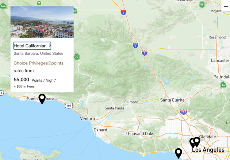 Hotel Californian award availability