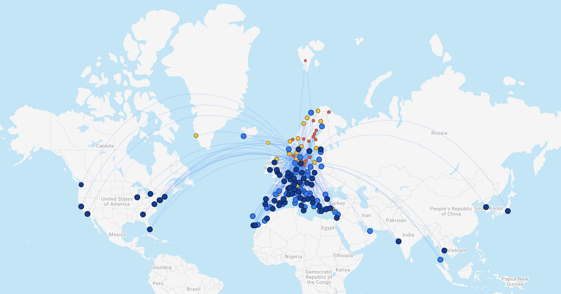 Screenshot of SAS route map