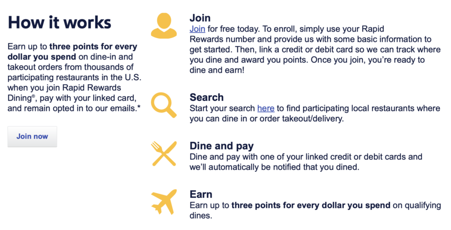Southwest Airlines Rapid Rewards Dining Browse Restaurants