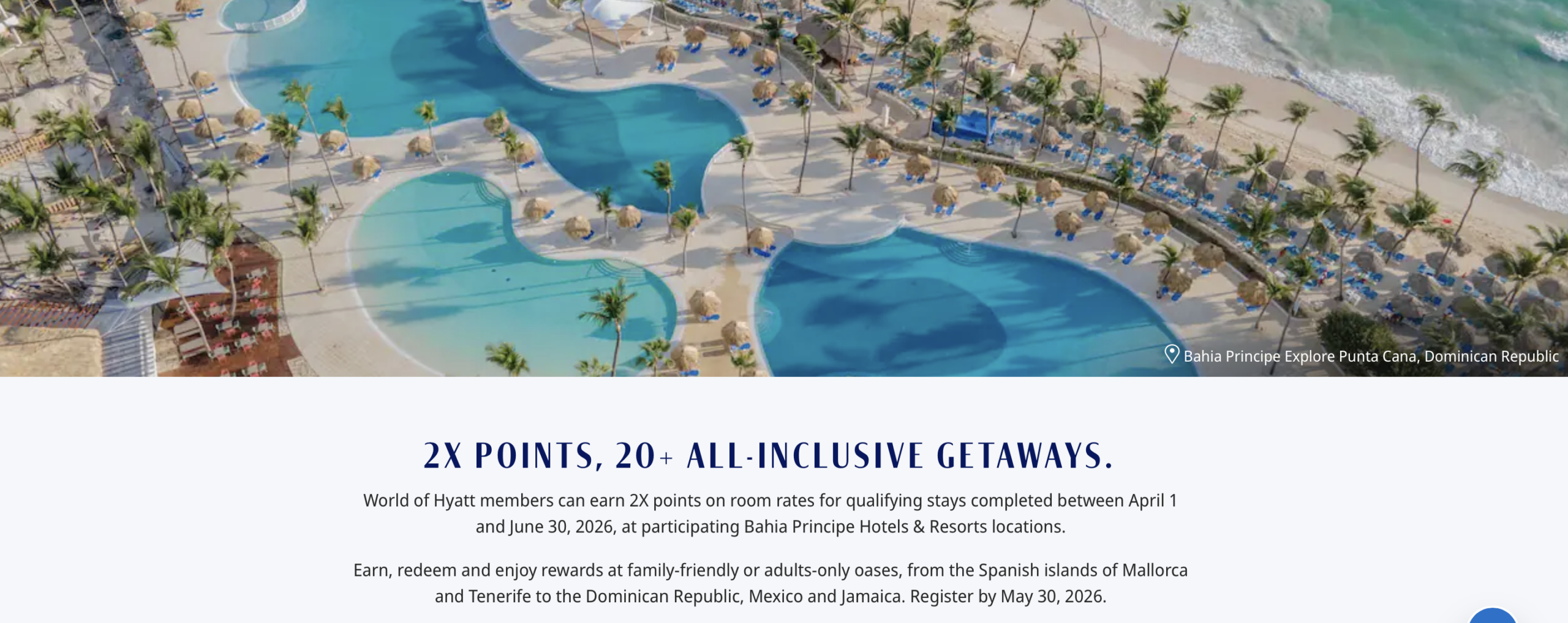 Screenshot of 2X points offer