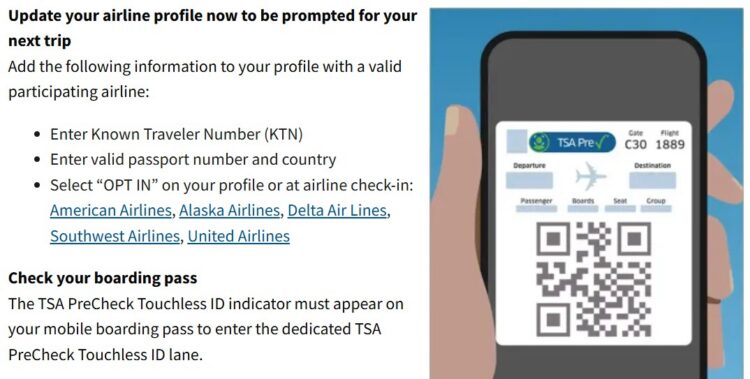 TSA PreCheck Touchless ID Participation