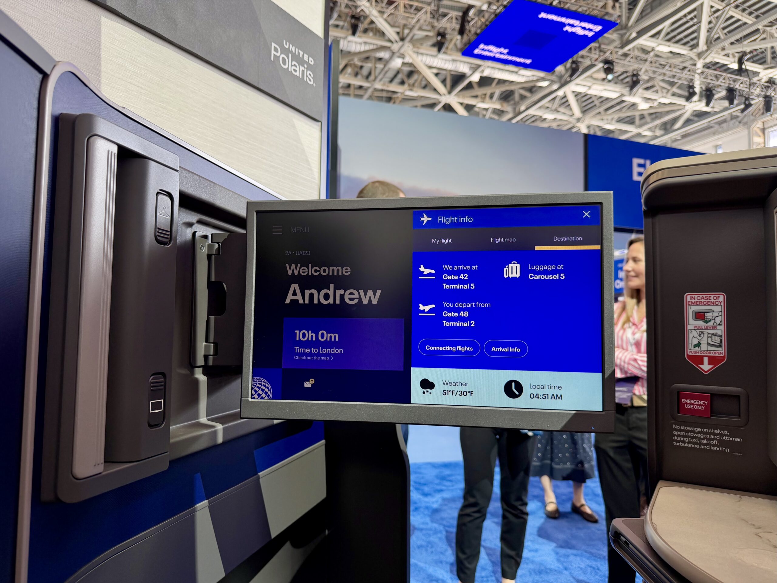 United A321 seatback screen.