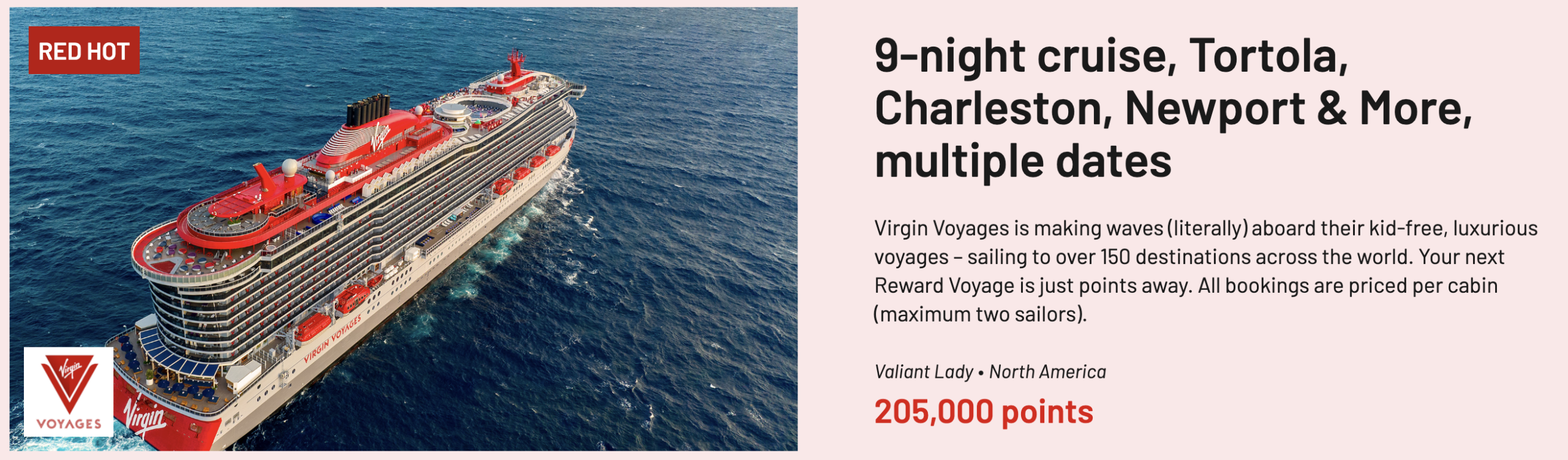 Virgin Voyages cruise bookable through Virgin Red.