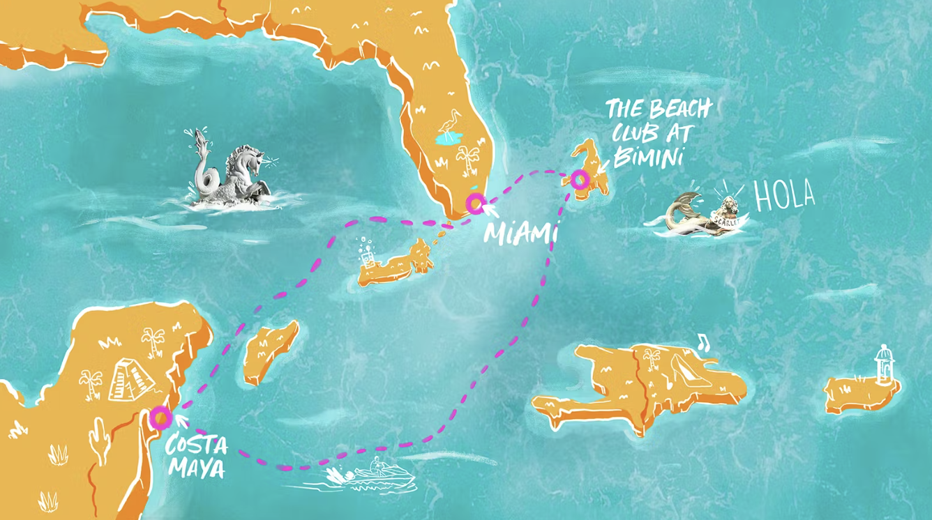 Red Hot Sailing Club Voyage from Miami itinerary