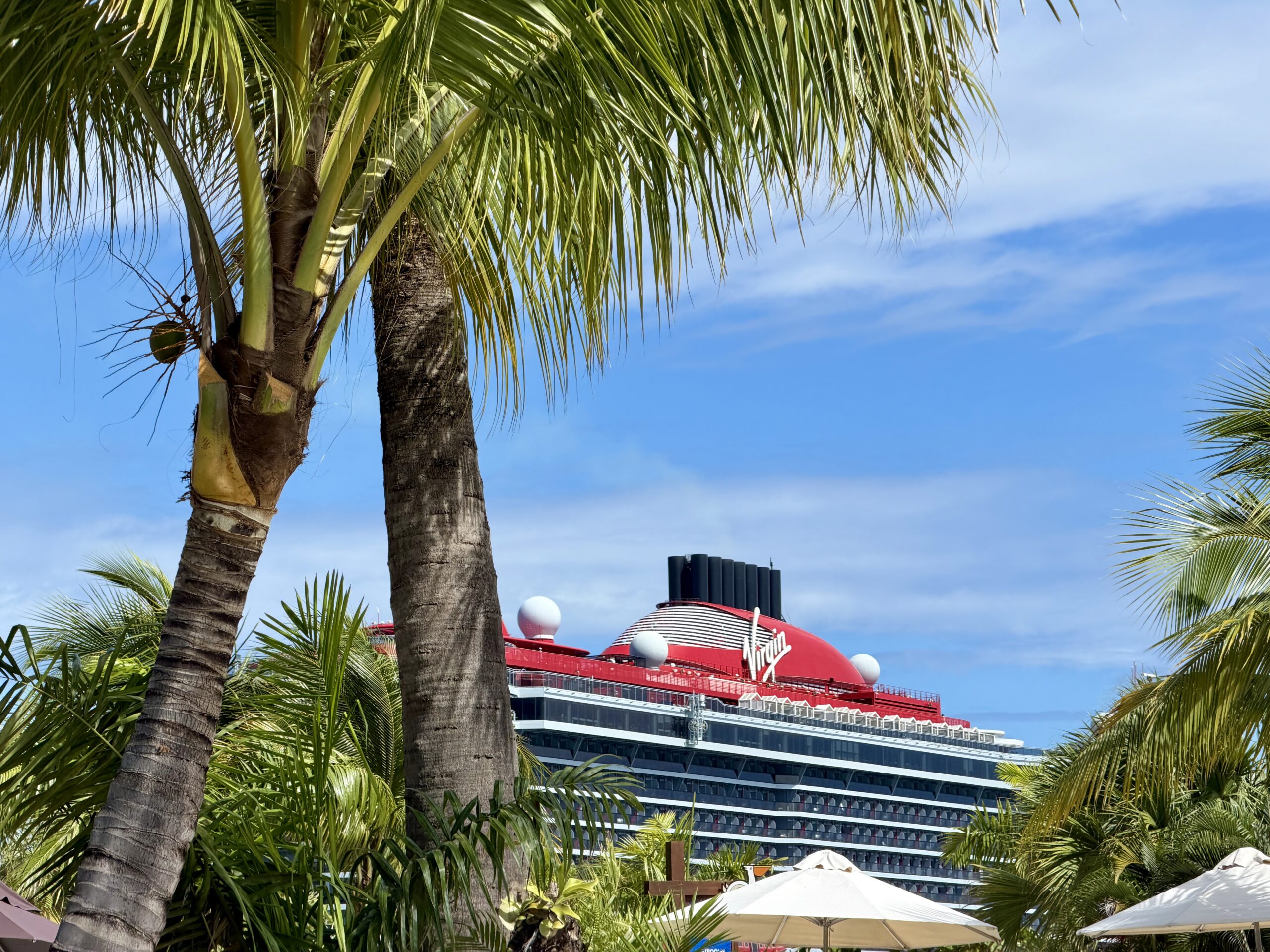 Virgin Voyages Brilliant Lady at Taino Bay.