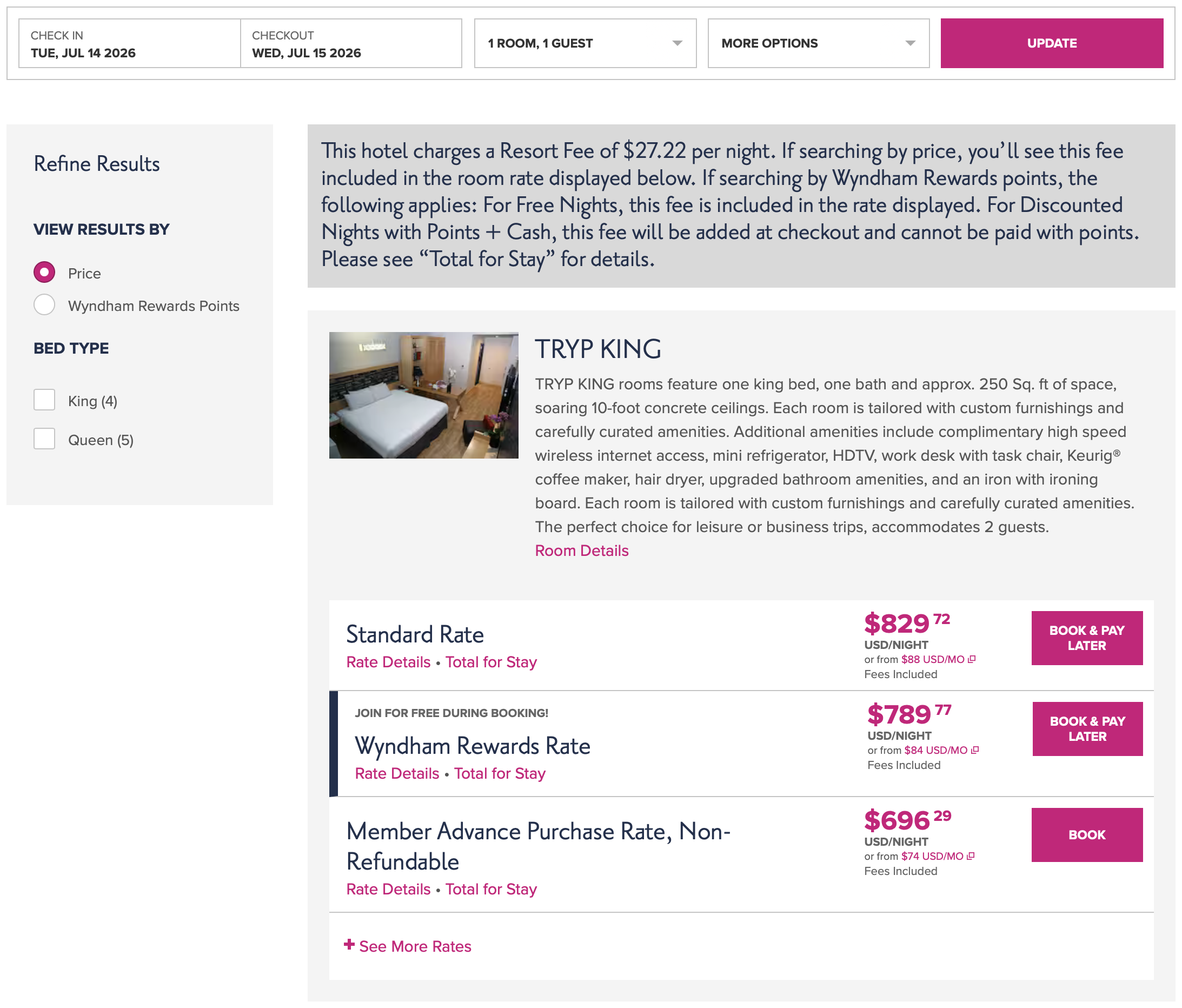 TRYP by Wyndham New York City Times Square / Midtown rates.