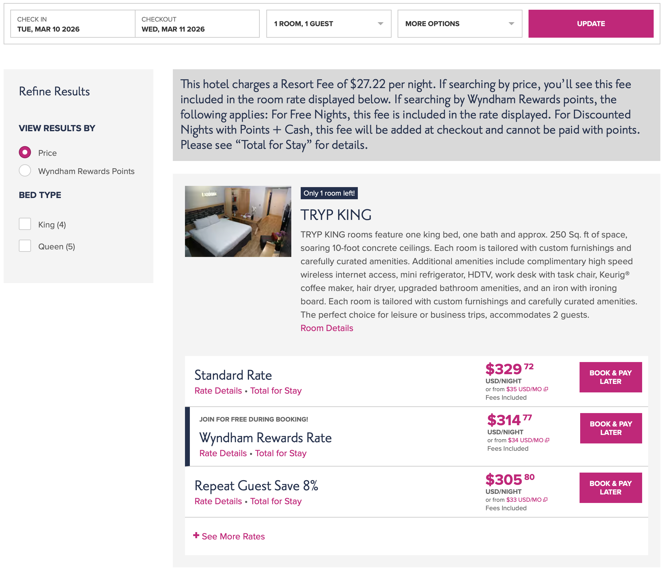 TRYP by Wyndham New York City Times Square / Midtown rates.