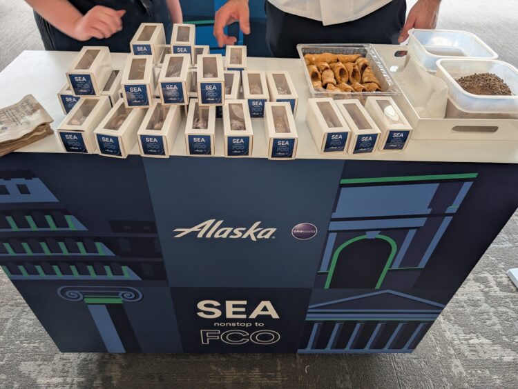 Alaska Airlines cannoli station in Seattle airport
