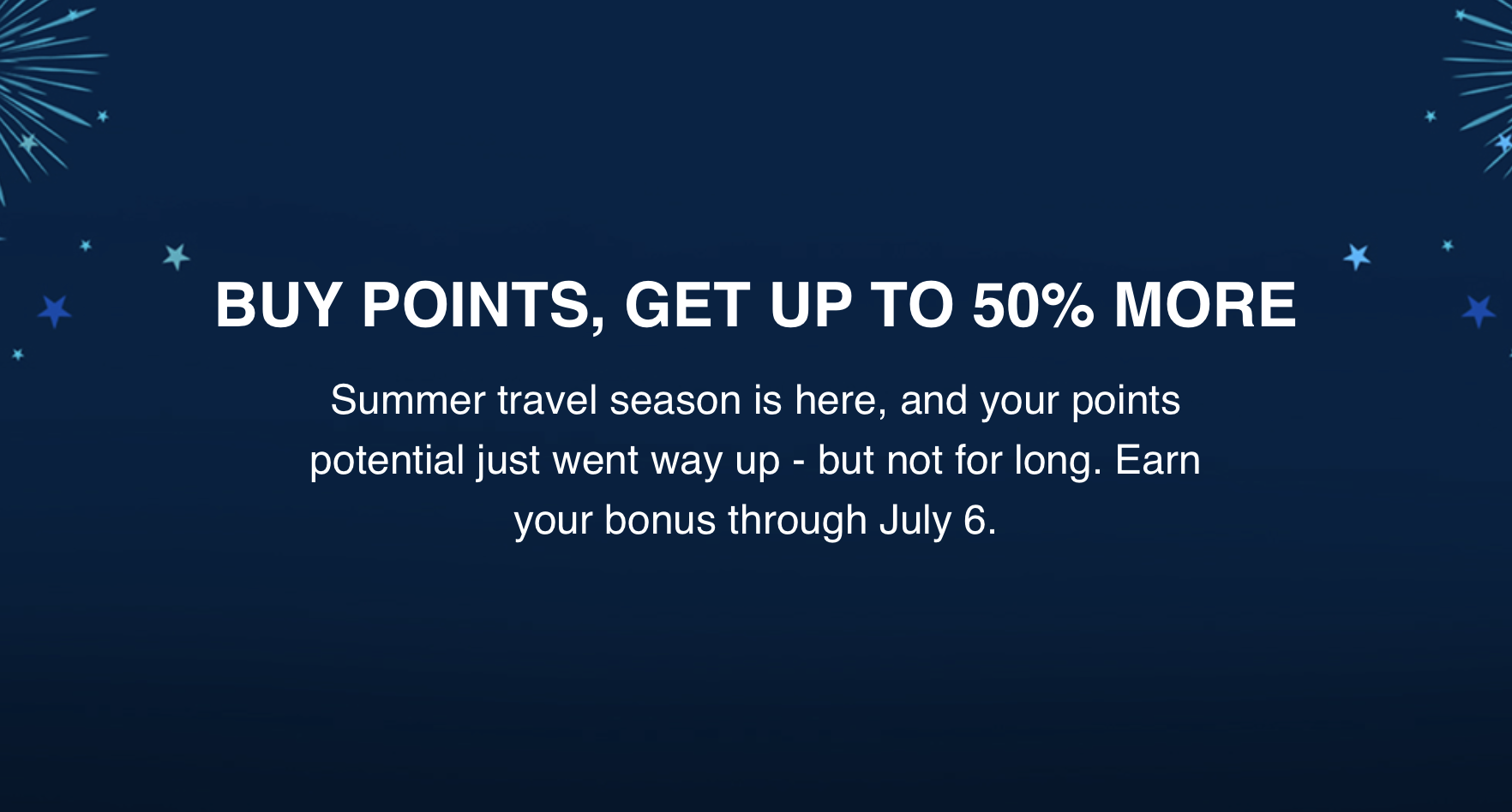Screenshot of Amtrak buy points promo banner.