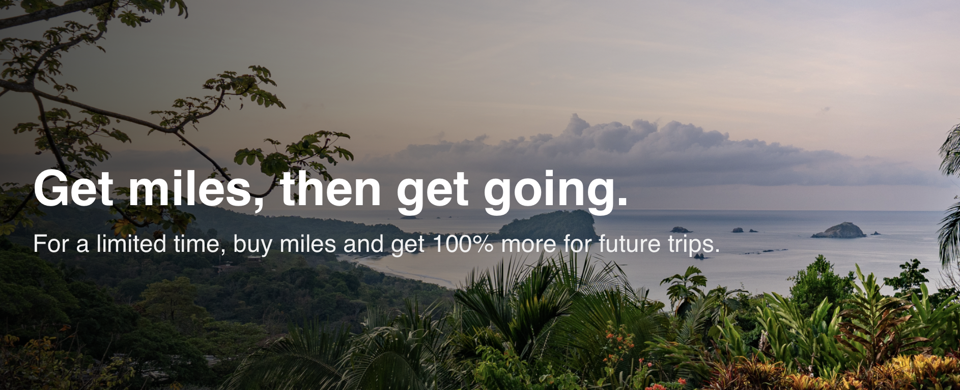 Buy Frontier Airlines miles promo banner.