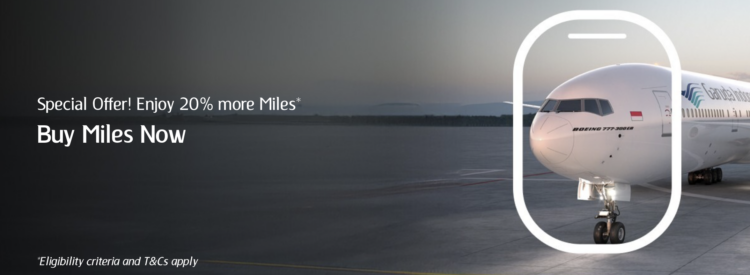 Screenshot of Points.com buy GarudaMiles promo banner