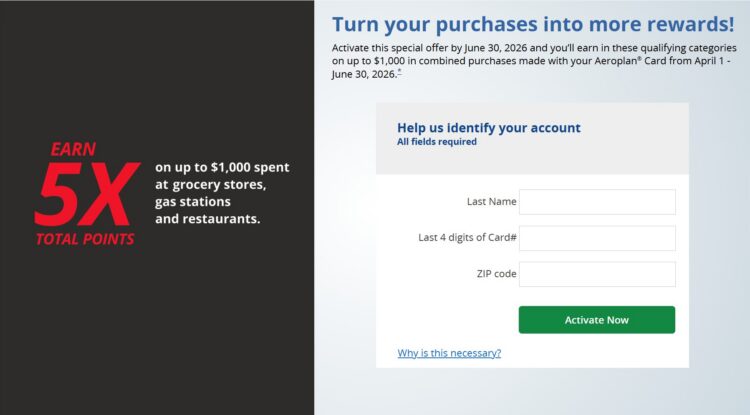 Chase Aeroplan 5X Q2 26 Promo