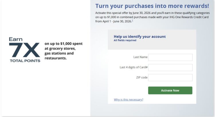 Chase IHG 7X Points Q2 26 Promo