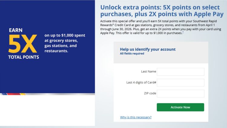 Chase Southwest 5X Q2 26 Promo