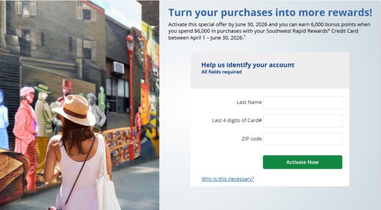 Chase Southwest 6,000 Points Q2 26 Promo