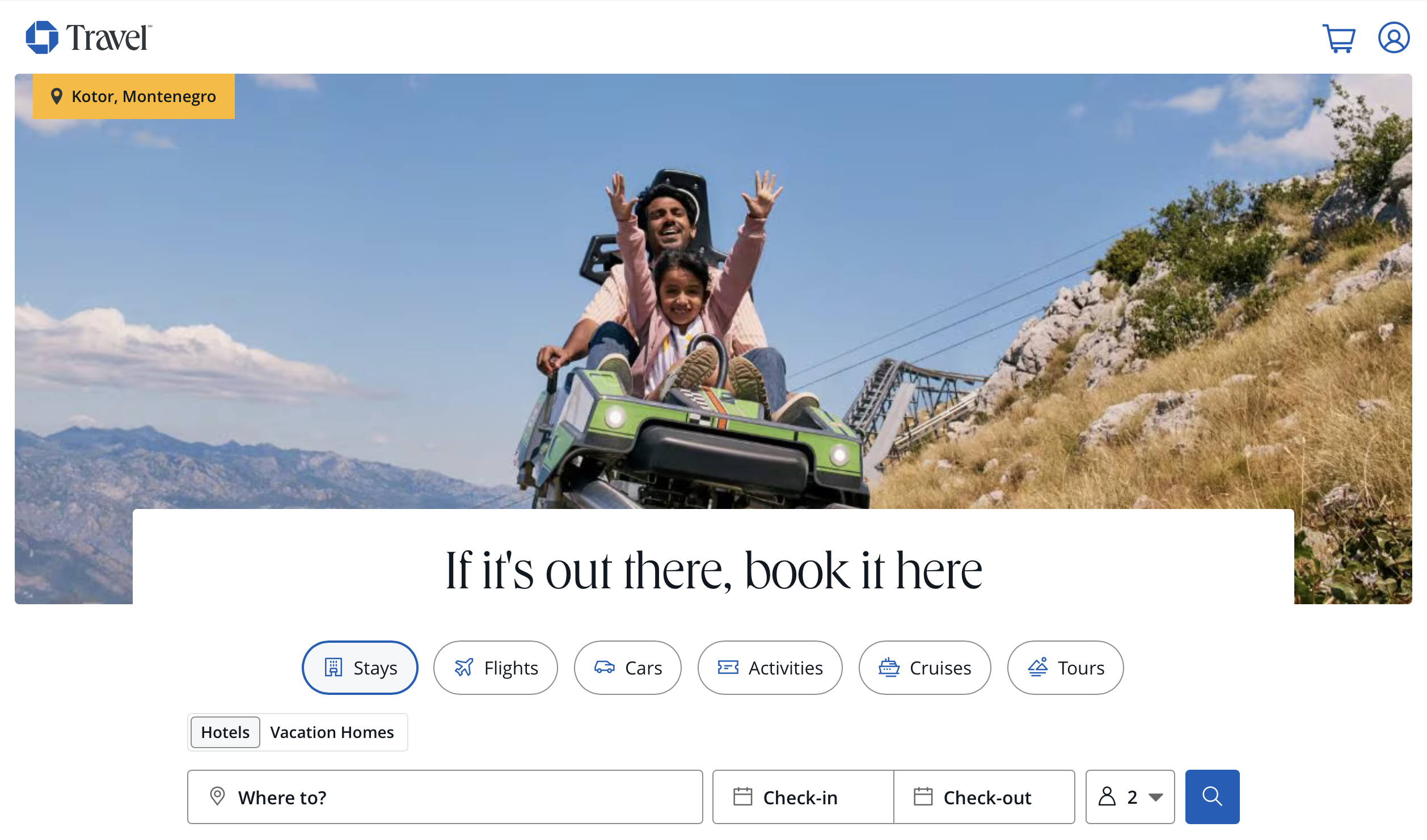 Screenshot of Chase Travel splash screen