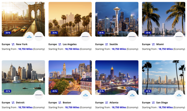 Screenshot of Flying Blue example Promo Rewards.