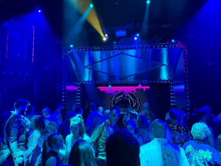 The Manor during Electric Night aboard Virgin Voyages Brilliant Lady