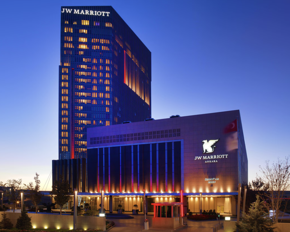 JW Marriott Ankara at night.