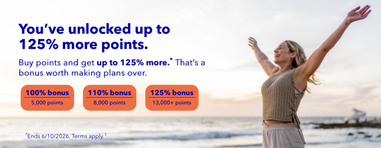 Screenshot of Points.com JetBlue buy points promo banner