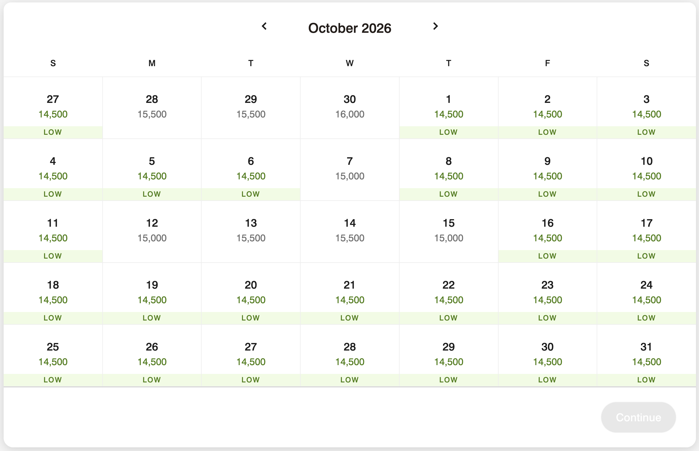 Screenshot of Four Points by Sheraton Kigali award calendar