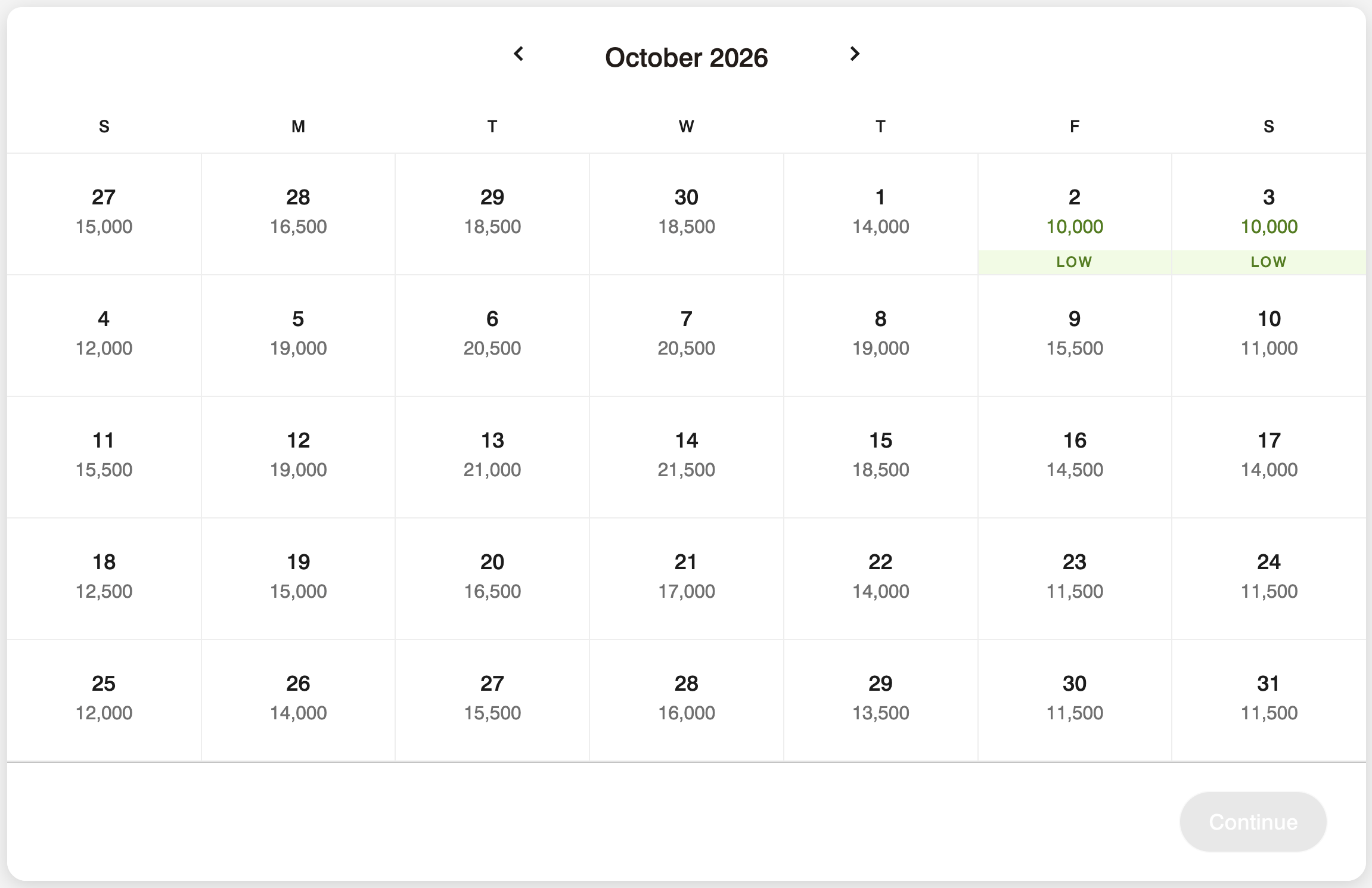 Screenshot of The Westin Pune Koregaon Park award calendar