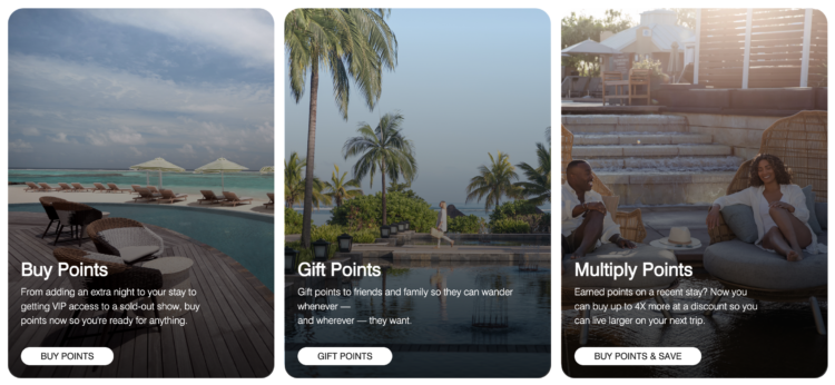 Screenshot of Marriott multiply points tile
