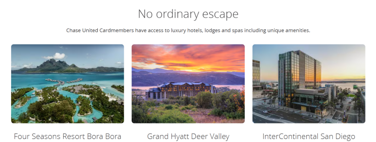 A screenshot from United's Renowned Hotels and Resorts 