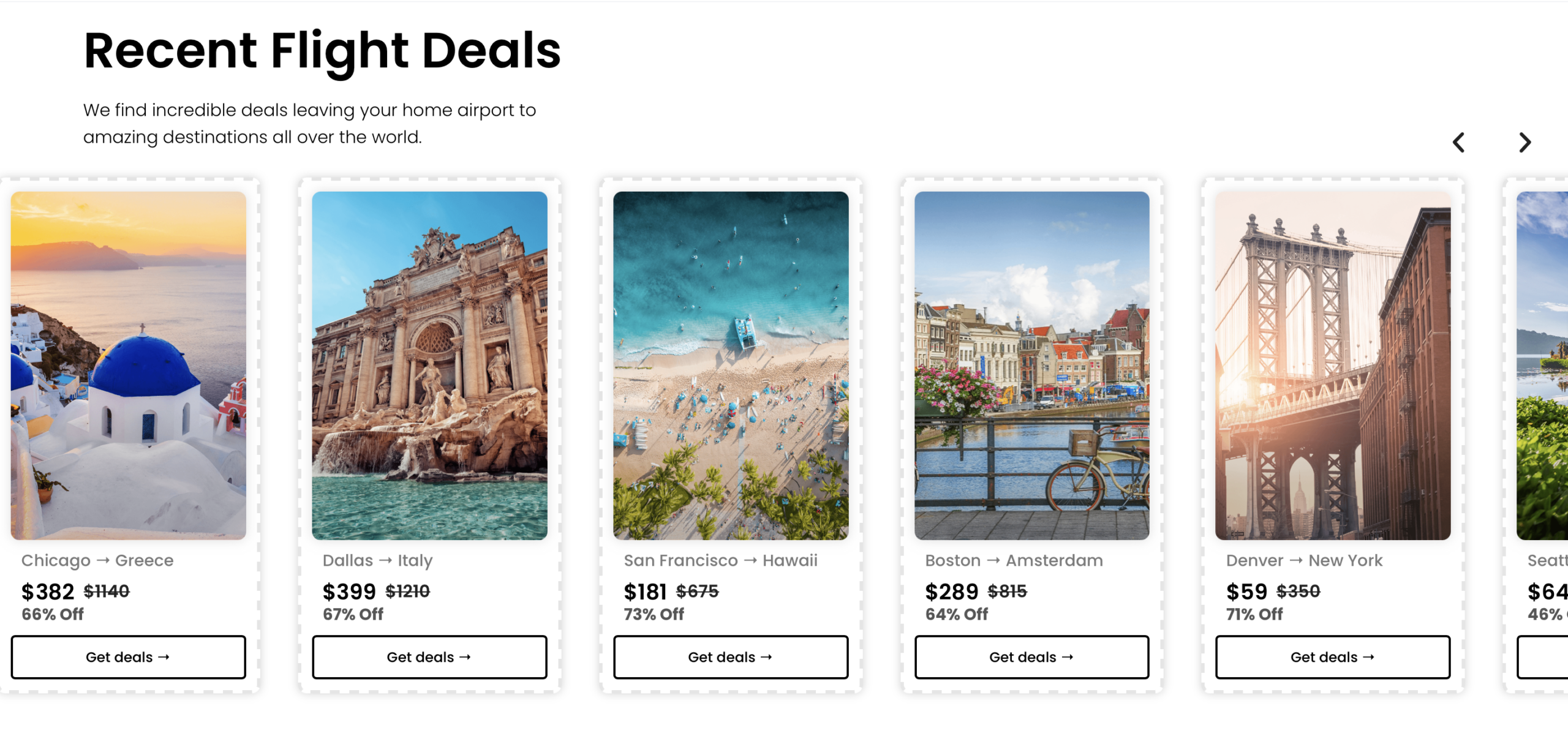 Recent flight deals found by Dollar Flight Club