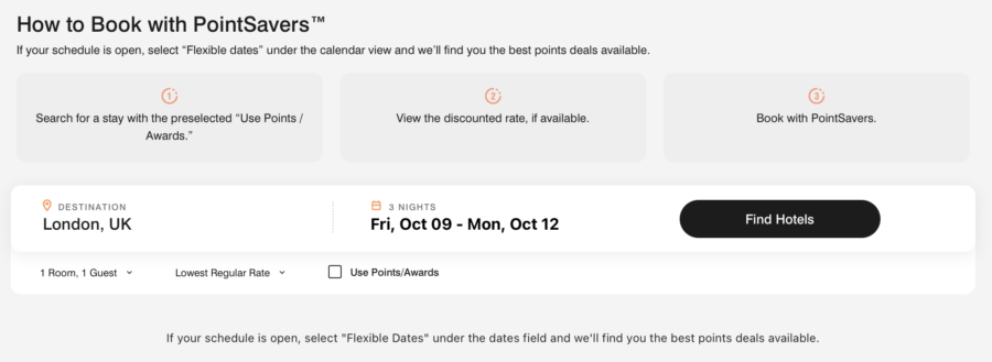 PointSavers search bar