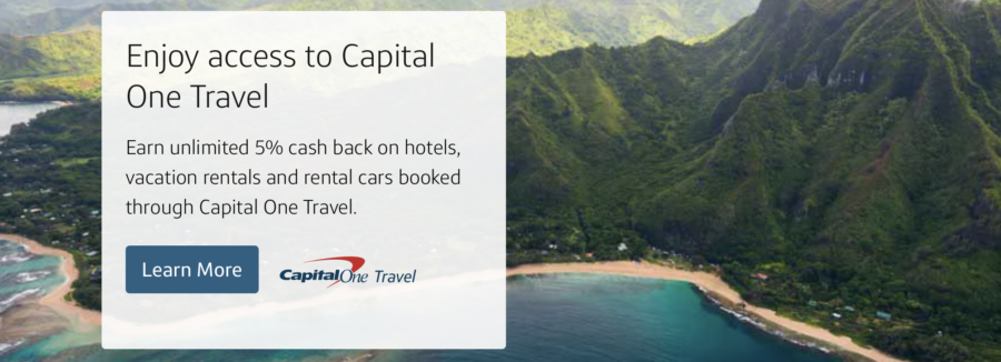 Capital One travel portal header