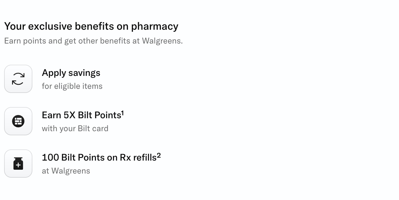 bilt rewards walgreens earning