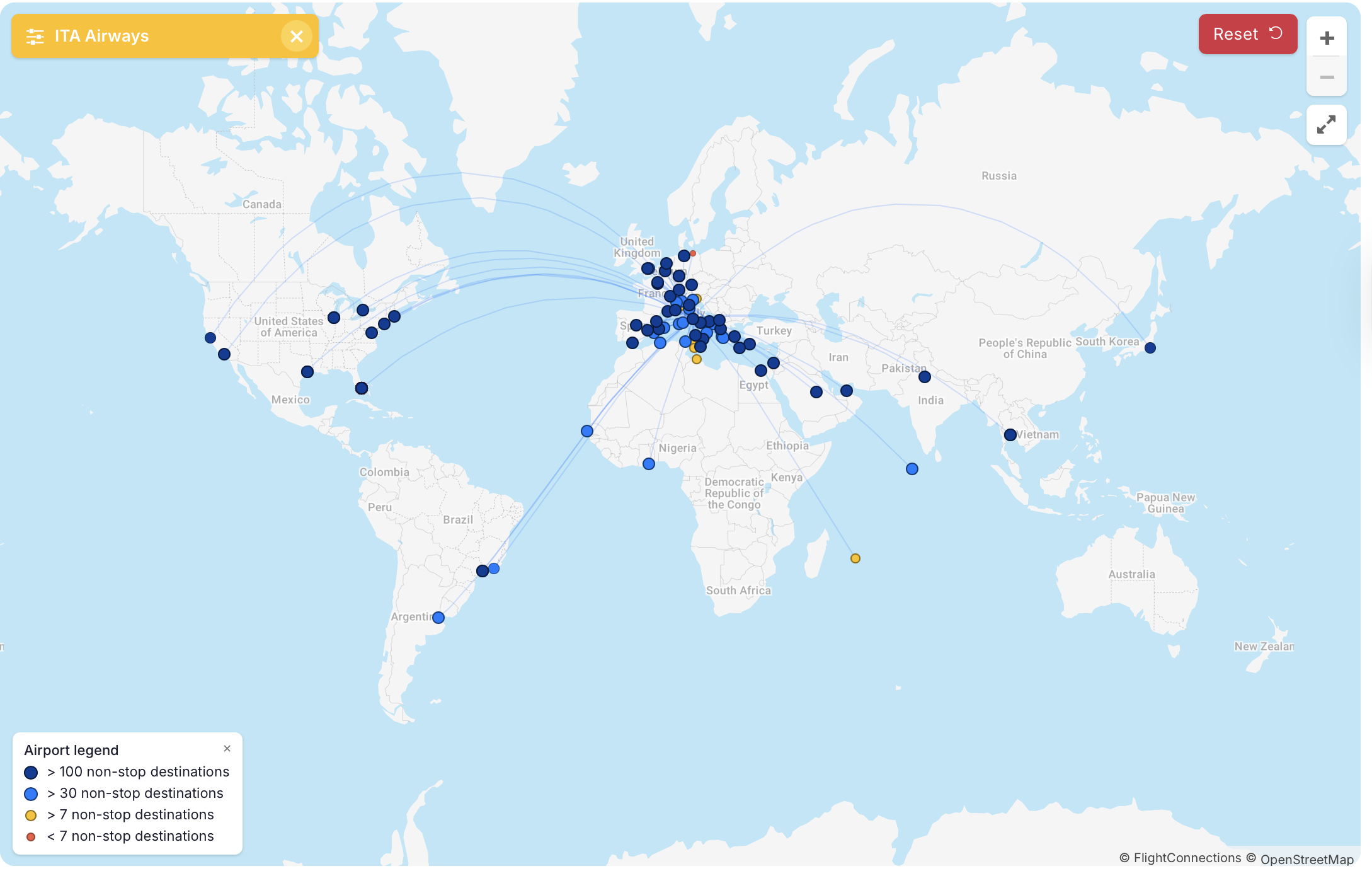 ITA Airways route map
