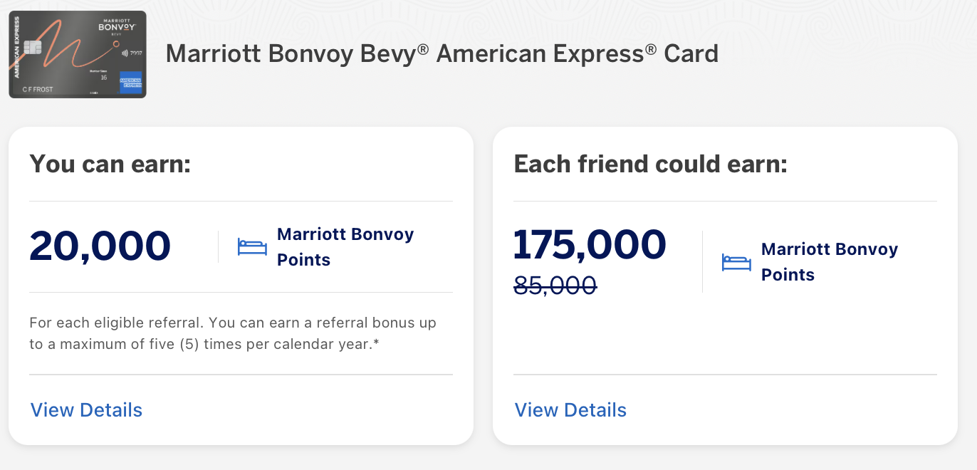 Amex Refer a Friend Marriott Bonvoy Bevy bonus