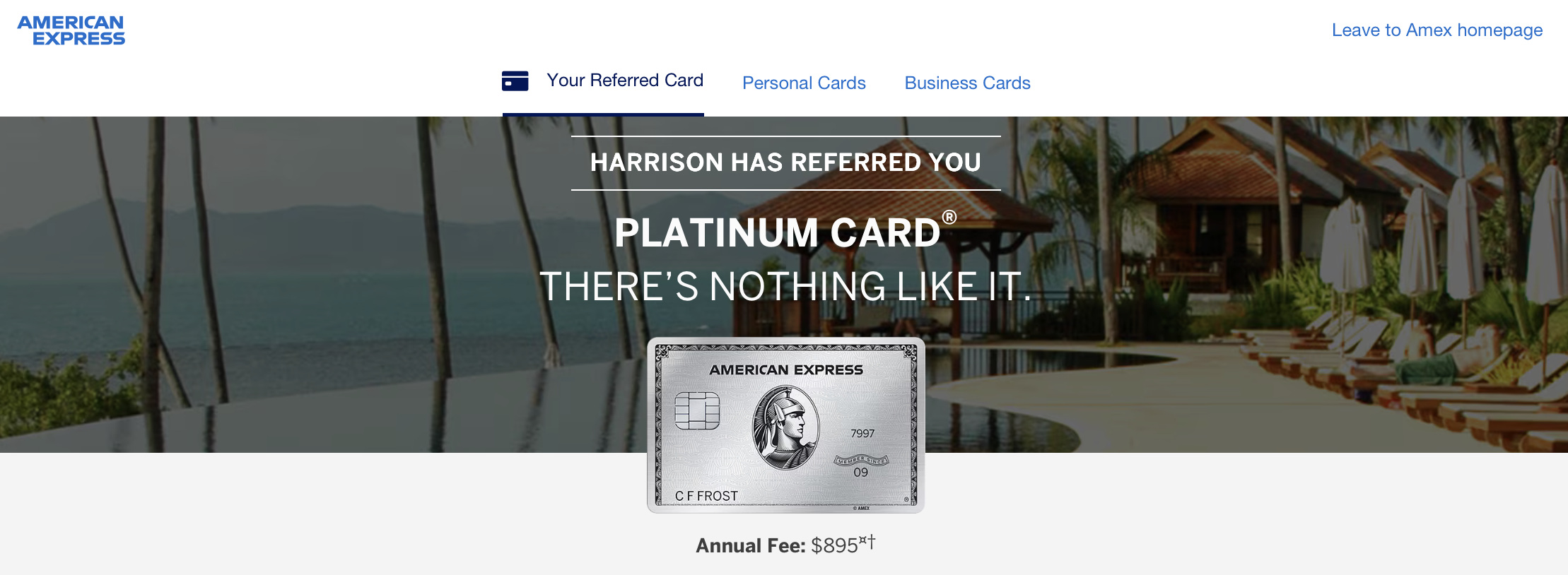 Amex referral page