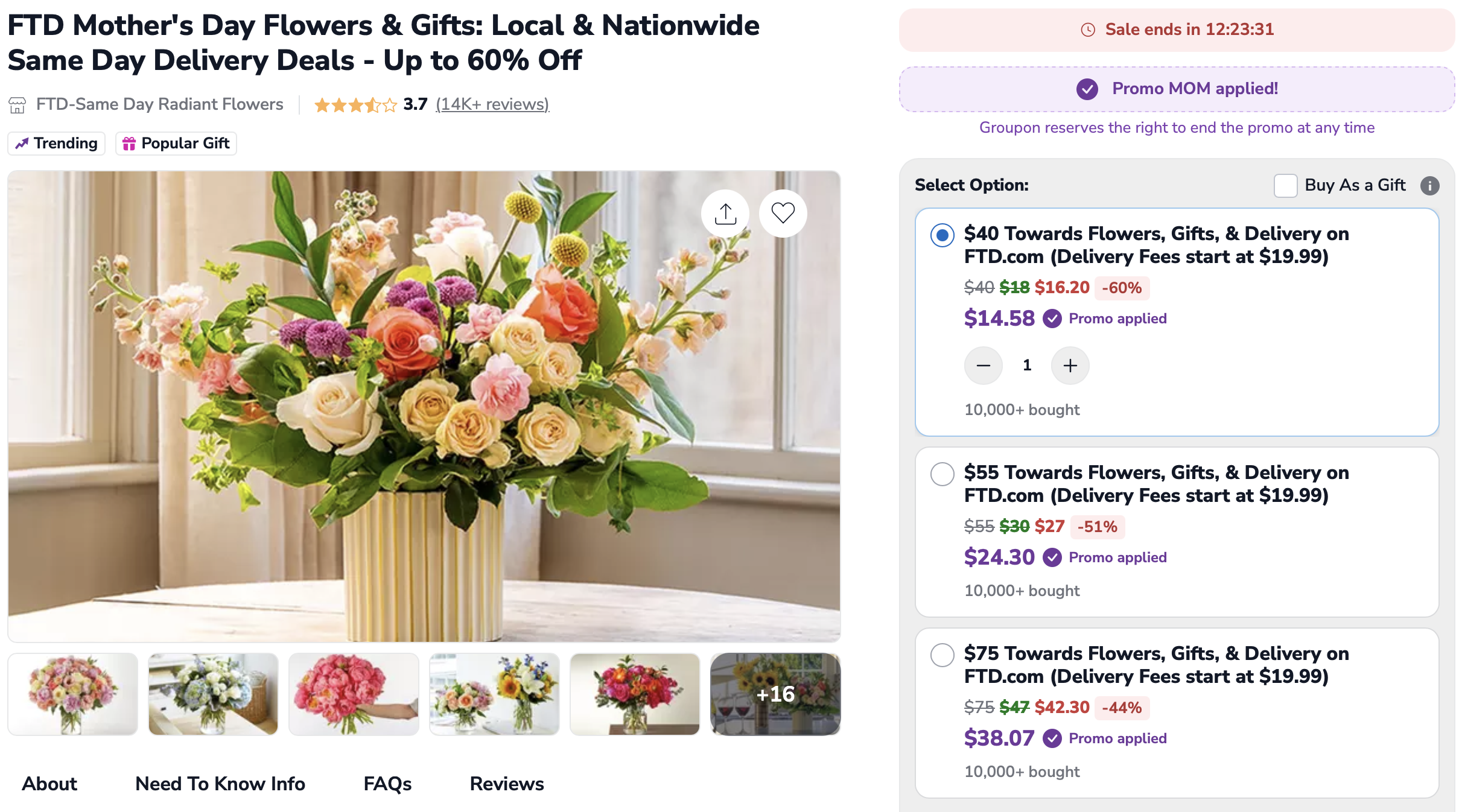 FTD Mother's Day Groupon deal