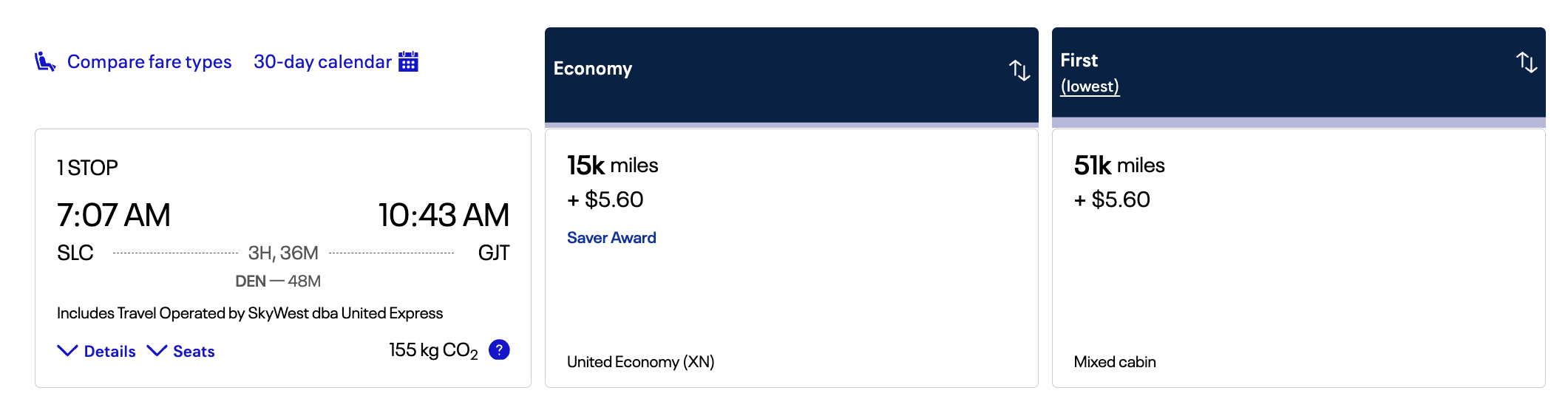 That same flight booked via United MileagePlus costs 15,000 miles; double what LifeMiles is charging. 