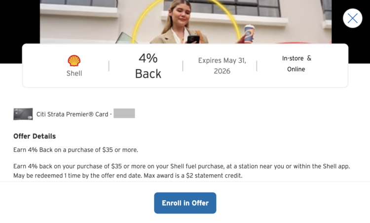 Current Citi Merchant Offers - Shell