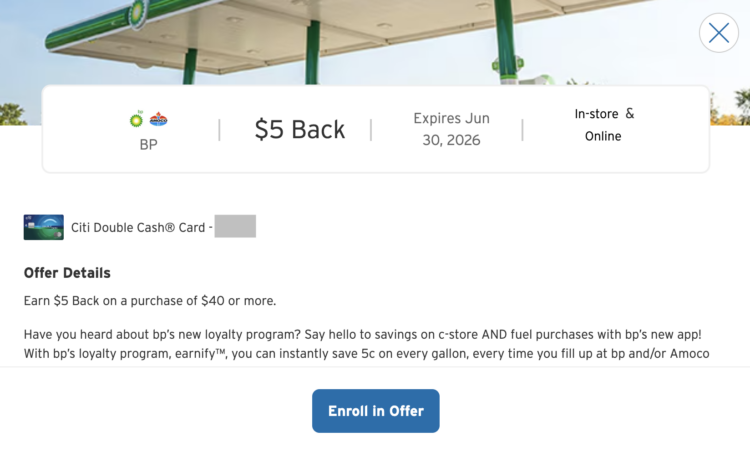 Current Citi Merchant Offers