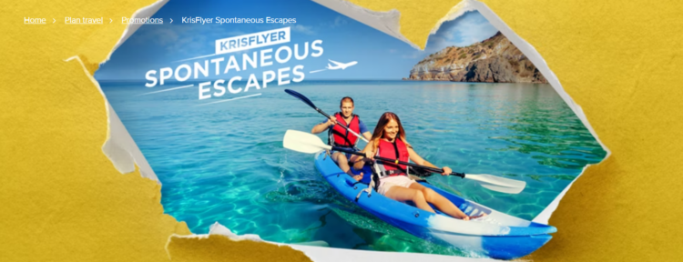 Singapore Airlines Spontaneous Escapes Banner Image