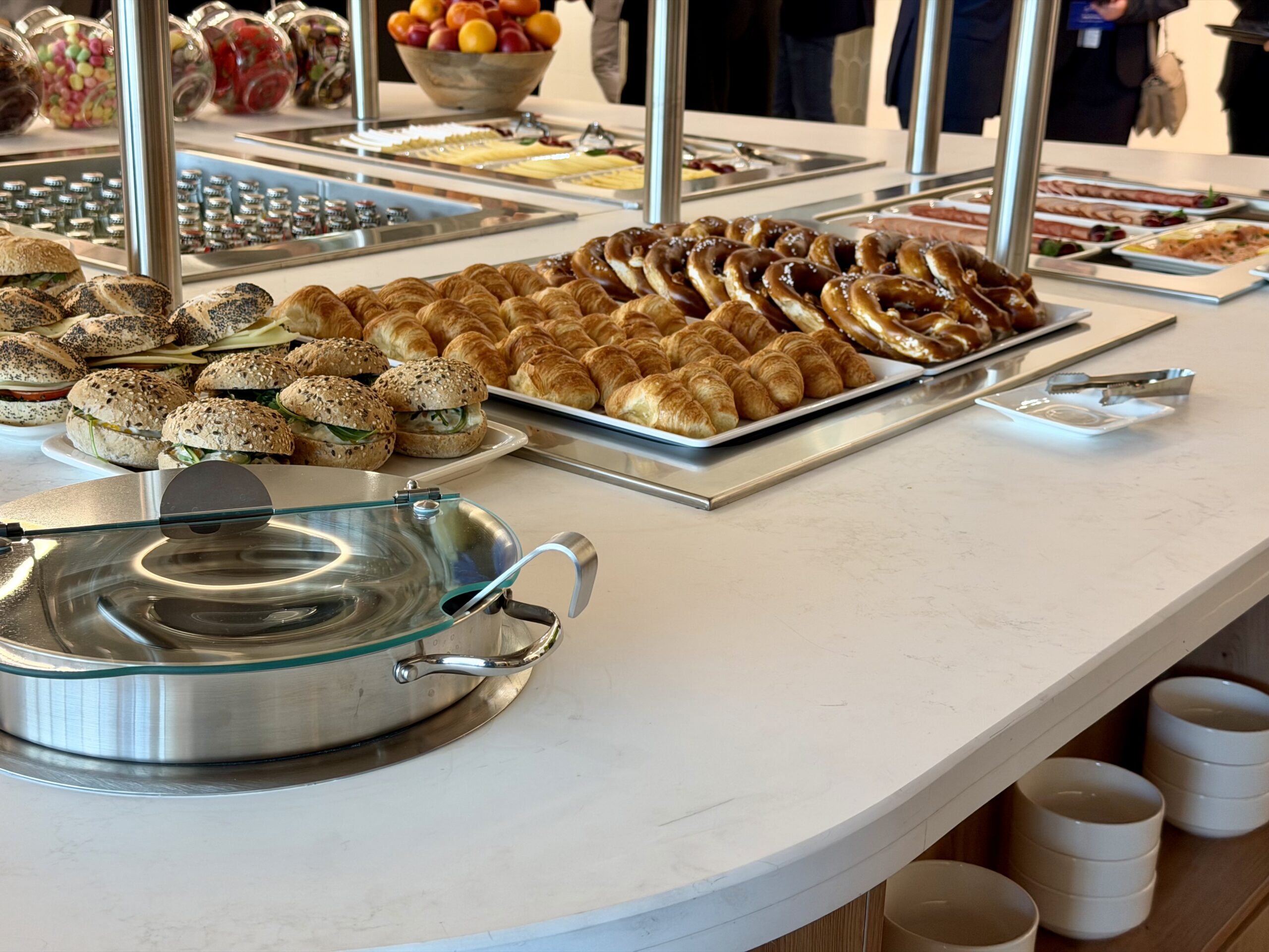 SkyTeam Lounge FRA sandwiches and pastries.