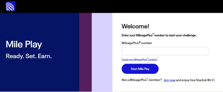 United Mile Play registration homepage