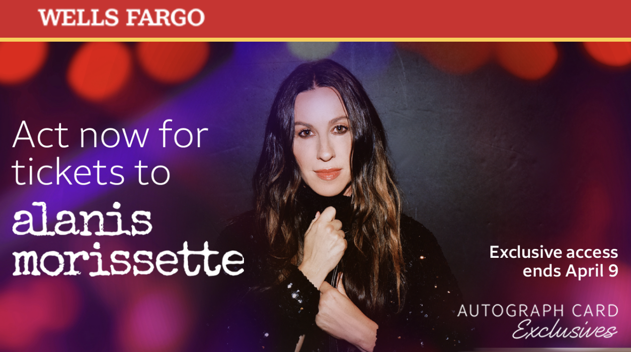 Screenshot of Wells Fargo Morissette concert pre-sale