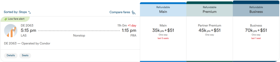 Booking Condor with Alaska miles. 
