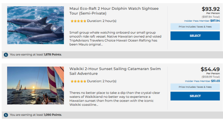 Wyndham page shows how you can book tours through the site.