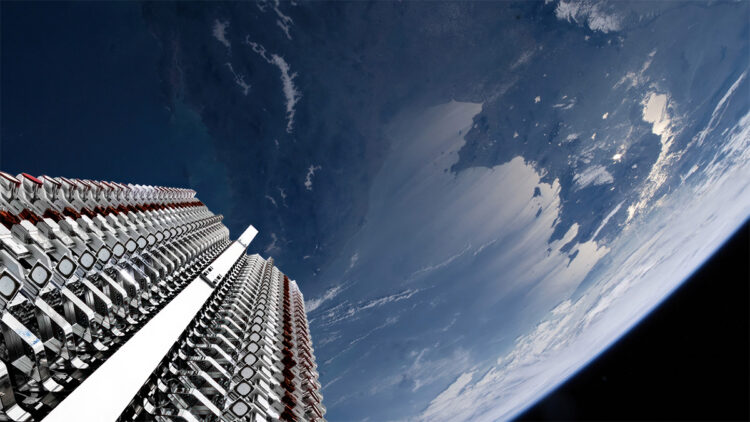 Photo of Starlink satellites with Earth in the background