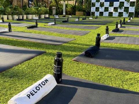 Peloton yoga class at Andaz Miami Beach